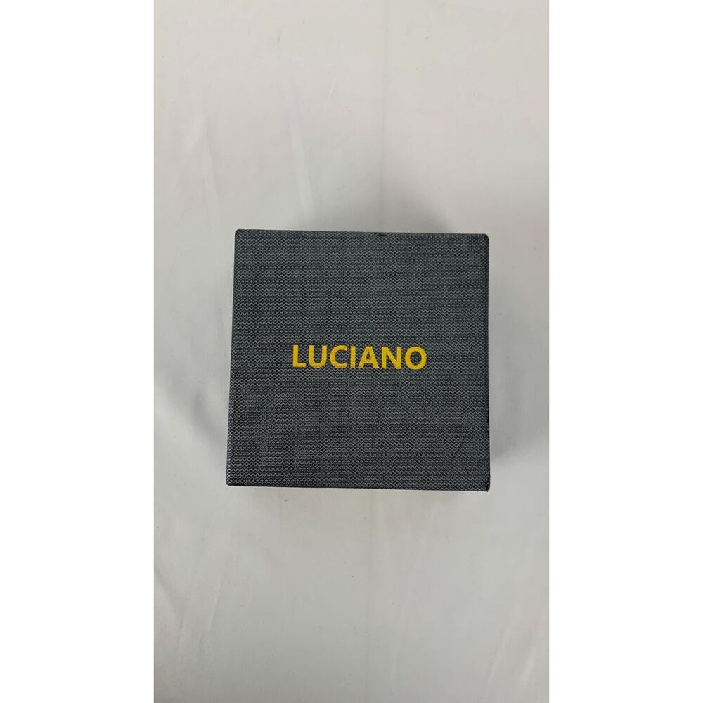 Luciano Mens Black Leather Cowhide Dress Belt with Brass Prong Buckle NEW